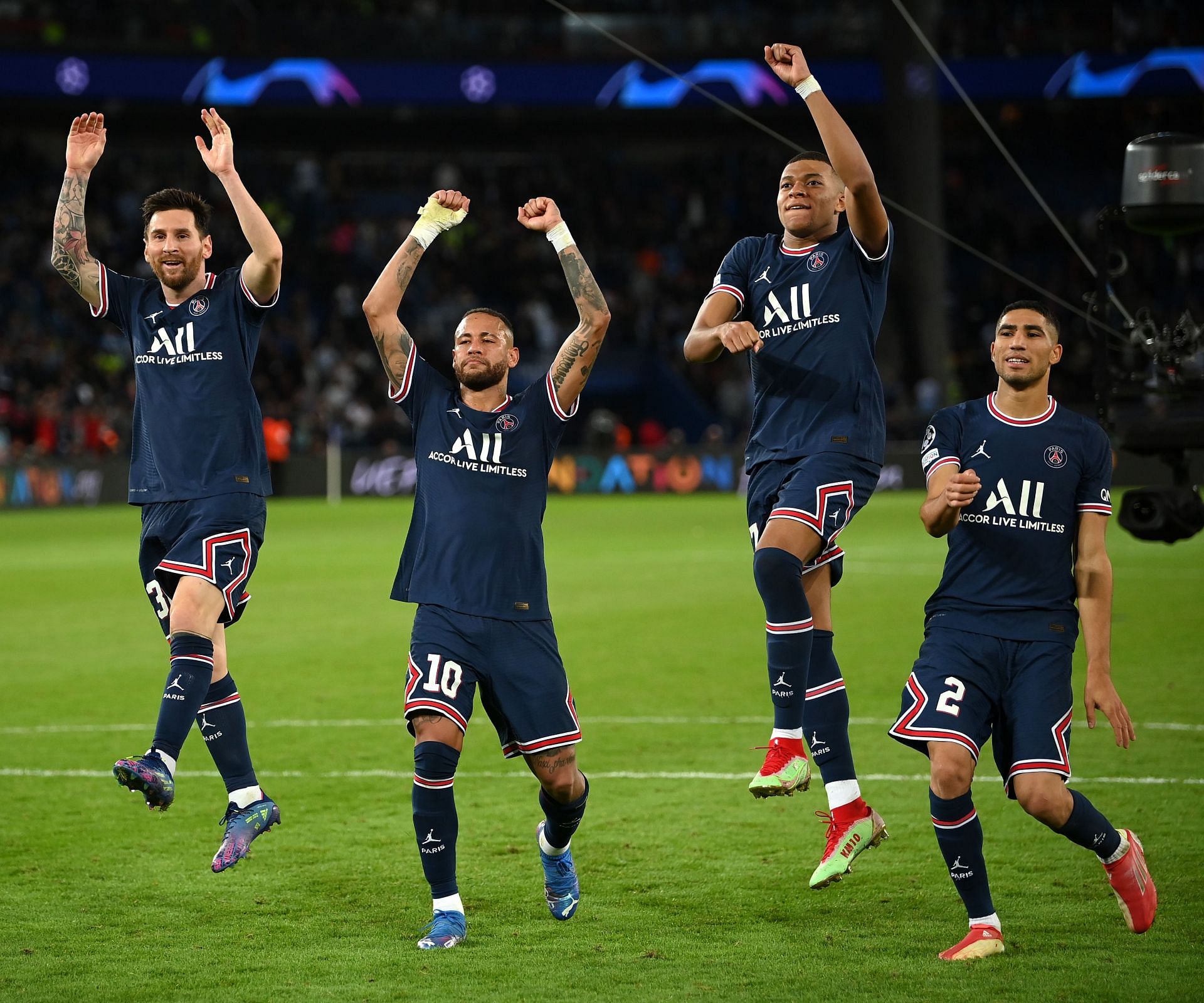 Lionel Messi (left) joined PSG ahead of the 2021-22 season.